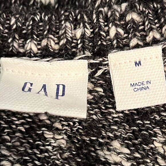 Gap Black/White Round Neck Hi Low Sweater Size M - Picture 8 of 9
